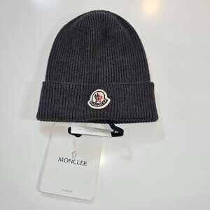 Moncler Ribbed Patch Beanie Hat
